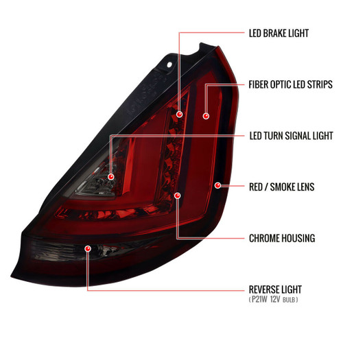 TAIL LAMP LH CAPA  REPLACEMENT FOR FORD FIESTA HATCHBACK 2015 PARTSLINK NUMBER  FO2800236C