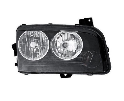 HEAD LAMP RH BLACK HOUSING HALOGEN REPLACEMENT FOR DODGE CHARGER 2008 PARTSLINK NUMBER CH2519132