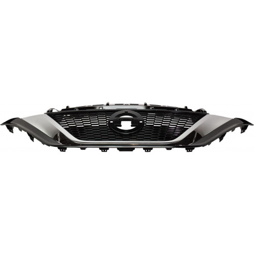 GRILLE PTD BLACK W/CHROME MOULDING REPLACEMENT FOR NISSAN VERSA HATCHBACK 2019 PARTSLINK NUMBER 	NI1200290