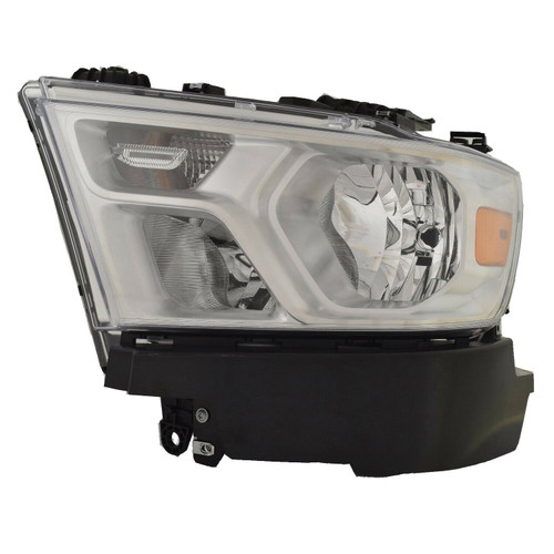 HEAD LAMP LH HALOGEN W/CHROME TRIM HQ  REPLACEMENT FOR RAM PICKUP-RAM-1500 2019 PARTSLINK NUMBER CH2502329