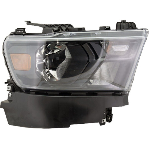HEAD LAMP RH HALOGEN W/BLACK TRIM W/O LOGO  REPLACEMENT FOR RAM PICKUP-RAM-1500 2019 PARTSLINK NUMBER  CH2503328U