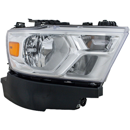 HEAD LAMP RH HALOGEN W/CHROME TRIM W/O LOGO HQ  REPLACEMENT FOR RAM PICKUP-RAM-1500 2019 PARTSLINK NUMBER CH2503329