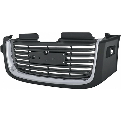 GRILLE CHROME/BLACK W/WASHER HOLE REPLACEMENT FOR GMC ENVOY 2008 PARTSLINK NUMBER  GM1200504