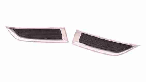 GRILLE LOWER RH OUTER UPPER MATTE-BLACK W/CHROME MLDG REPLACEMENT FOR GMC ACADIA 2015 PARTSLINK NUMBER GM1039155 GRILLE LOWER RH OUTER UPPER MATTE-BLACK W/CHROME MLDG REPLACEMENT FOR GMC ACADIA 2015 PARTSLINK NUMBER GM1039155