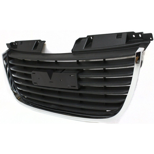 GRILLE W/O DENALI PACKAGE MATTE BLACK W/CHROME FRAME REPLACEMENT FOR GMC   YUKON 2008 PARTSLINK NUMBER  GM1200576