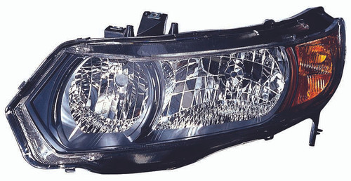 HEAD LAMP LH BLACK HOUSING HQ REPLACEMENT FOR HONDA CIVIC COUPE 2008 PARTSLINK NUMBER  HO2518111