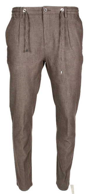 Brown Linen drawstring pants