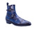 Elite Man calfskin leather blue/Black patina ankle boot