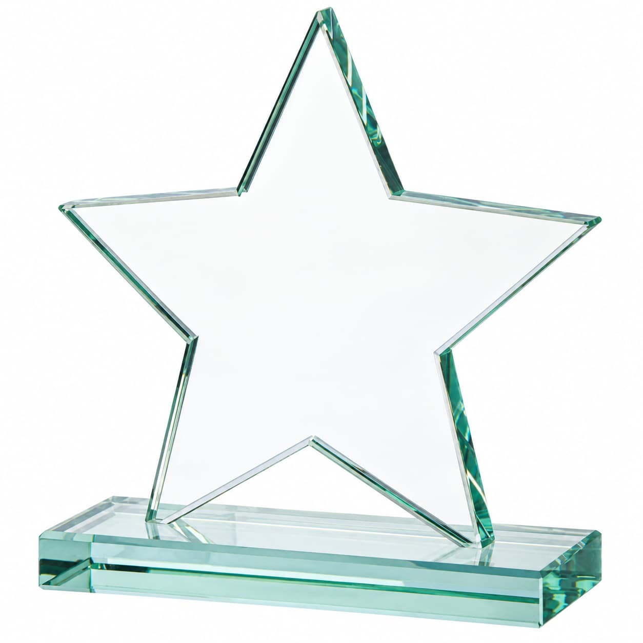 Jade Glass Star Award with personalised laser engraving