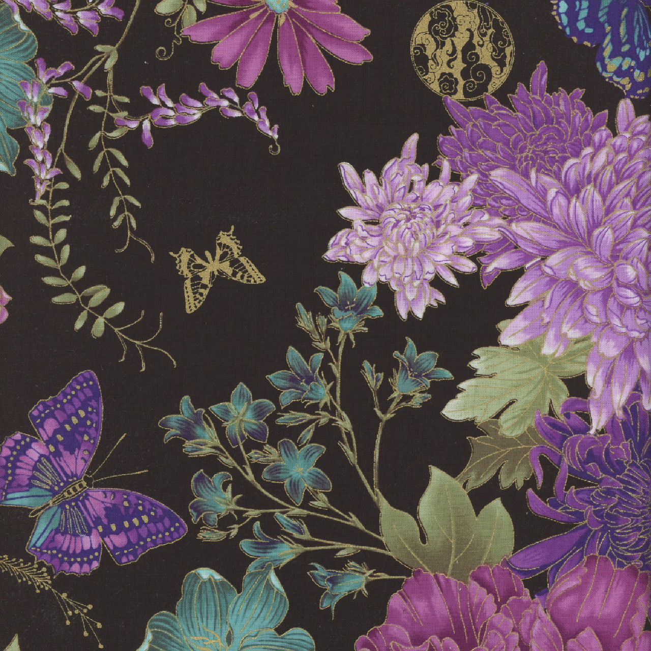 Timeless Treasures Fabrics Shizuka Chong A Hwang Black Asian