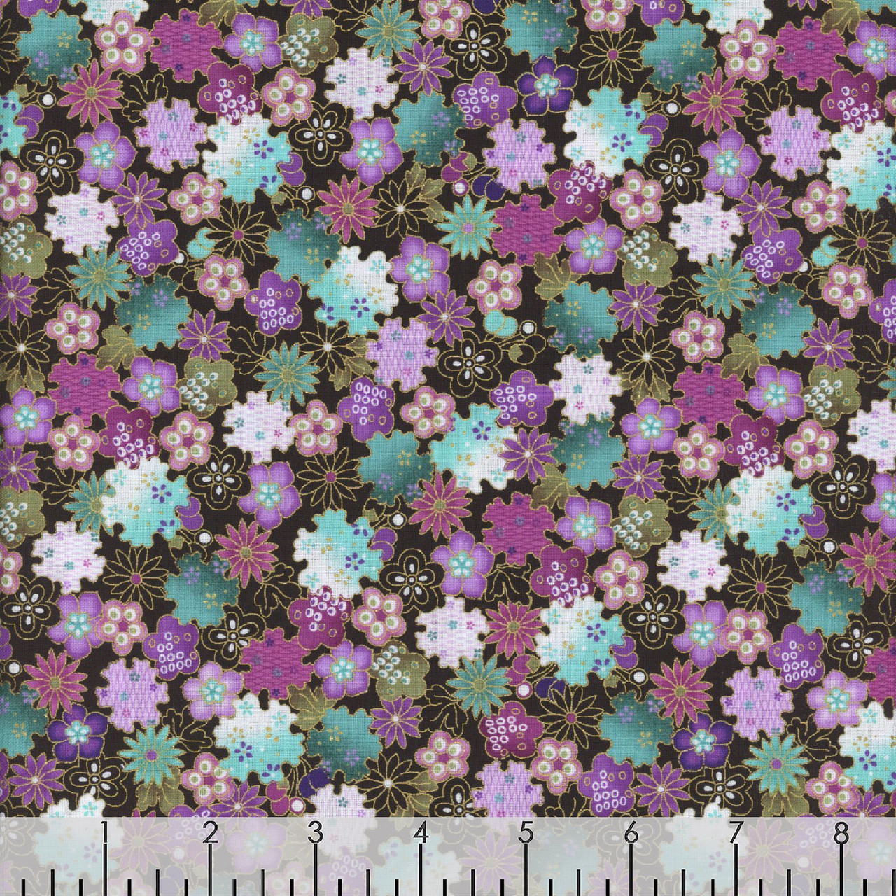Timeless Treasures Fabrics Shizuka Chong A Hwang Multi Metallic