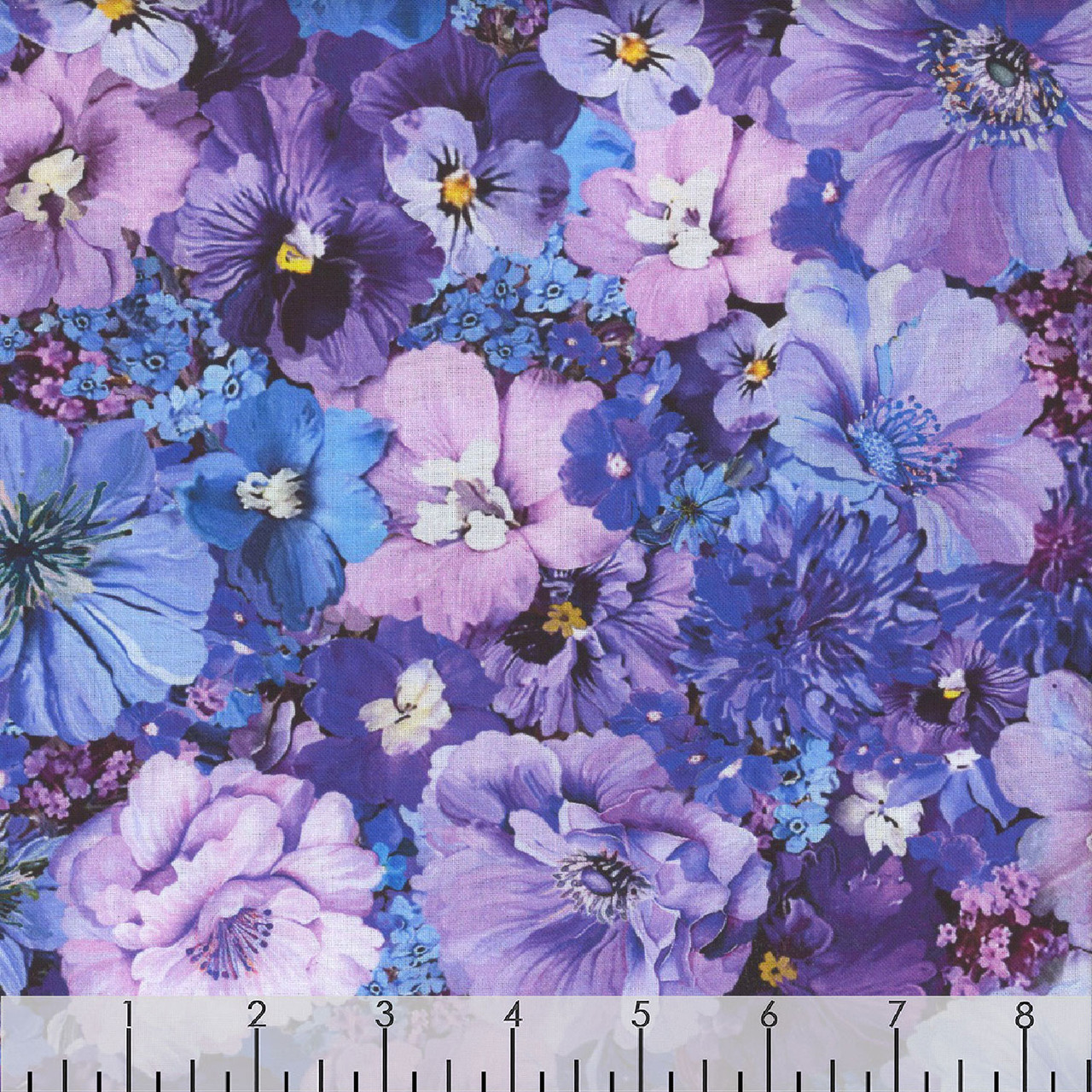 purple floral dress fabric Vintage 40s 50s Floral Fabric 35w Purple
