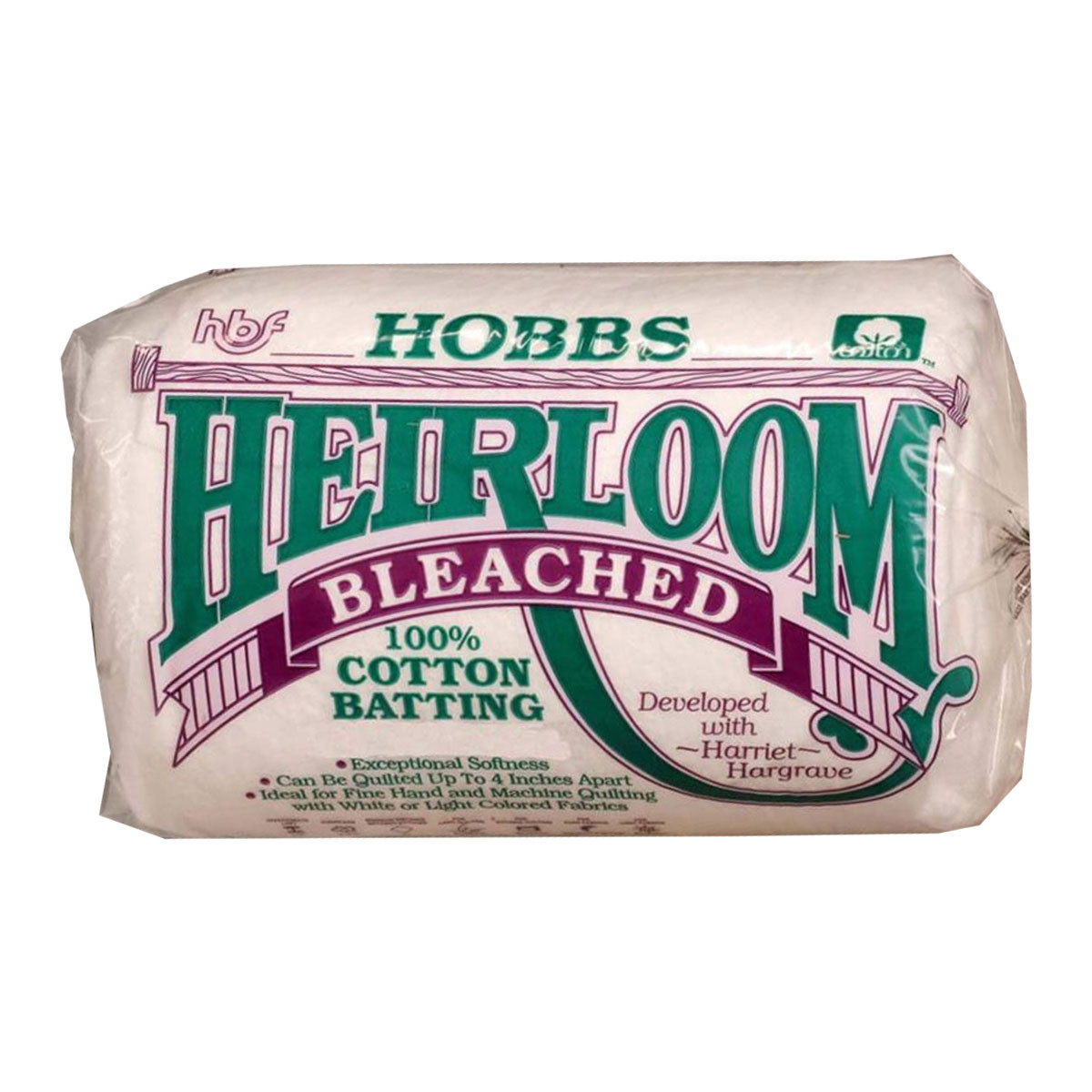 HOBBS 米国製　キルト芯 Hobbs Bonded Fibers Heirloom Quilt Batting Bleached Cotton Crib