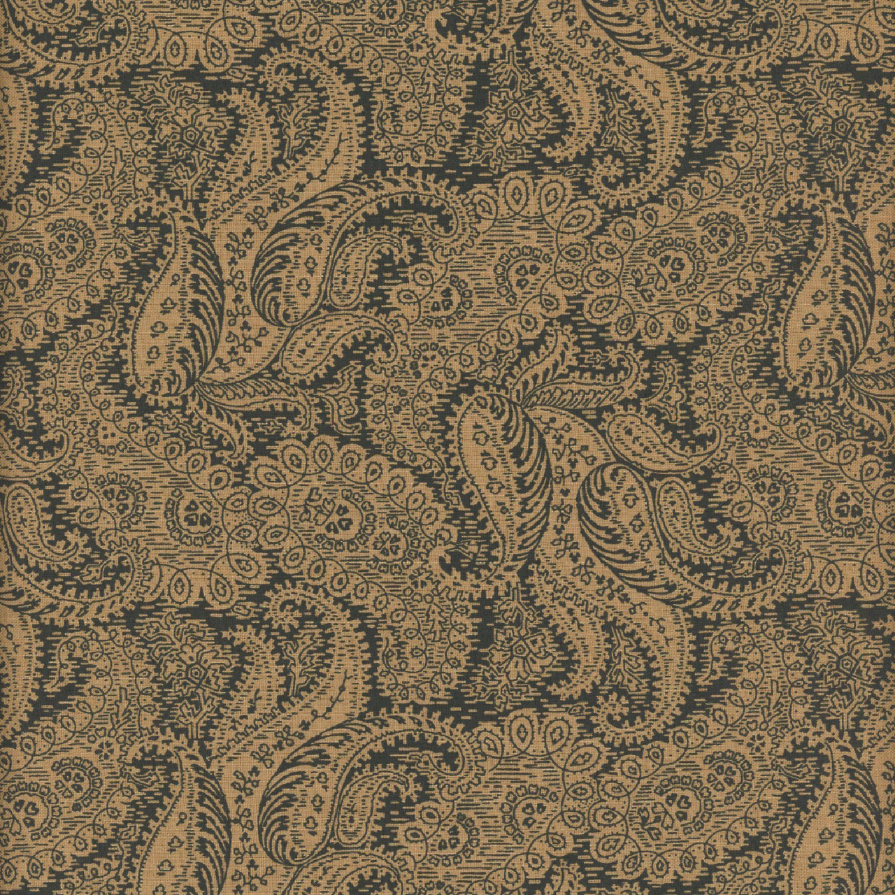 1点物⭕️お安く!◎Custom vintage fabric◎FLEX 8.5 Andover Fabrics Carolina by Jo Morton Black Floral Paisley | Quilt