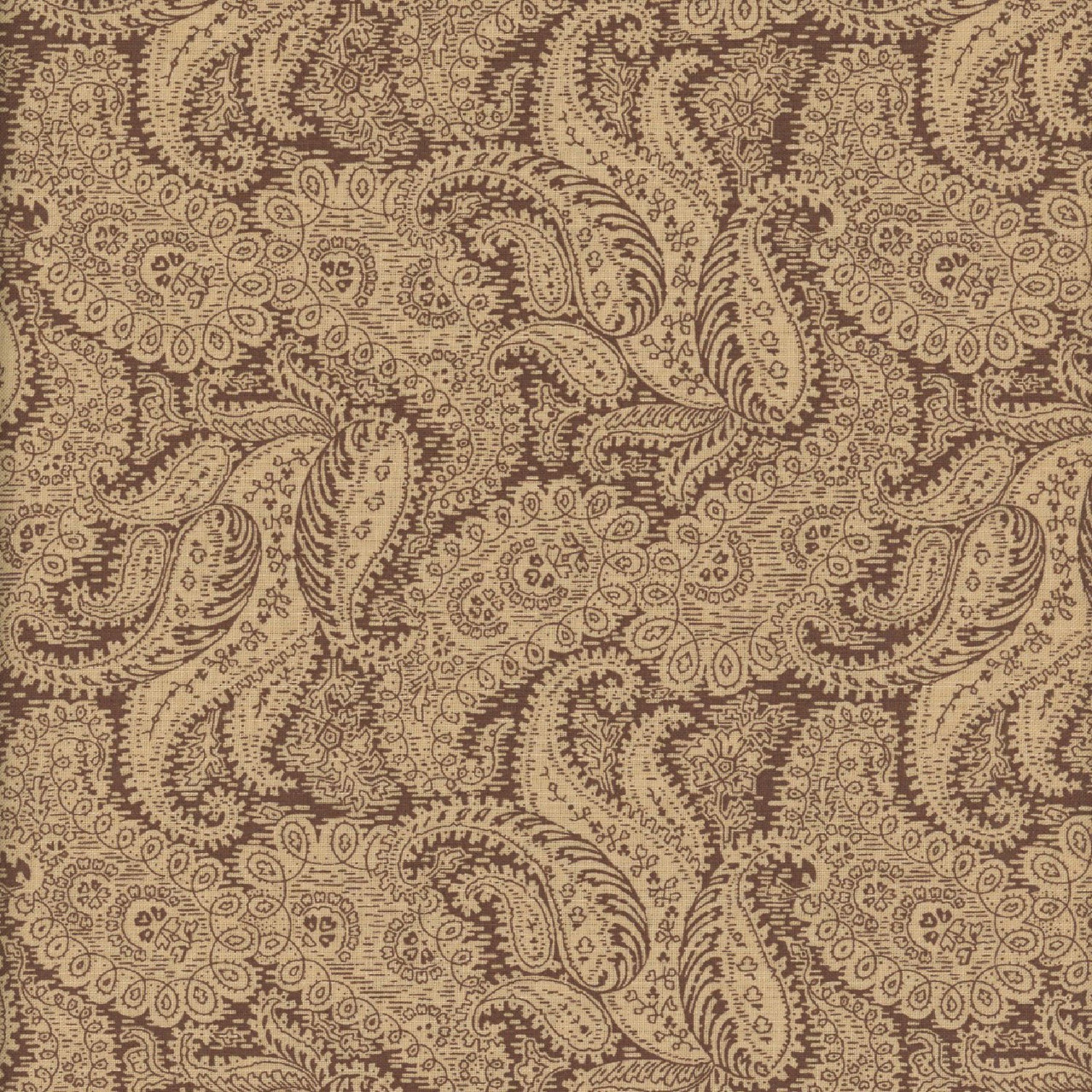 Andover Fabrics Carolina by Jo Morton Brown Floral Paisley | Quilt