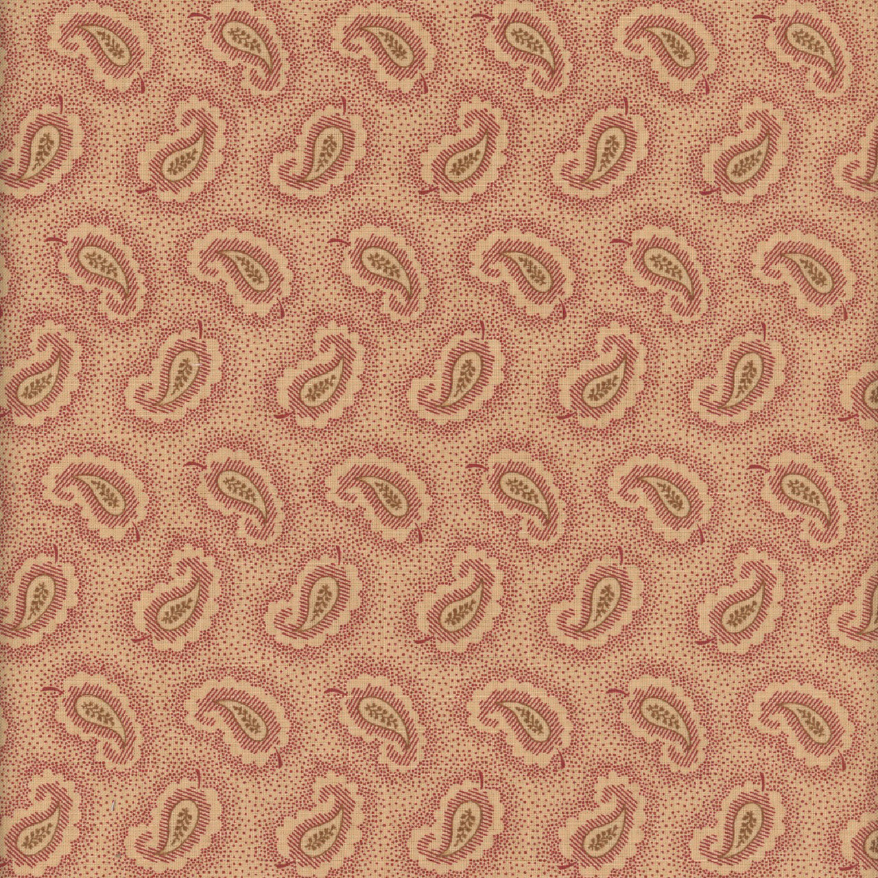 1点物⭕️お安く!◎Custom vintage fabric◎FLEX 8.5 Andover Fabrics Carolina by Jo Morton Red Dotted Paisley | Quilt