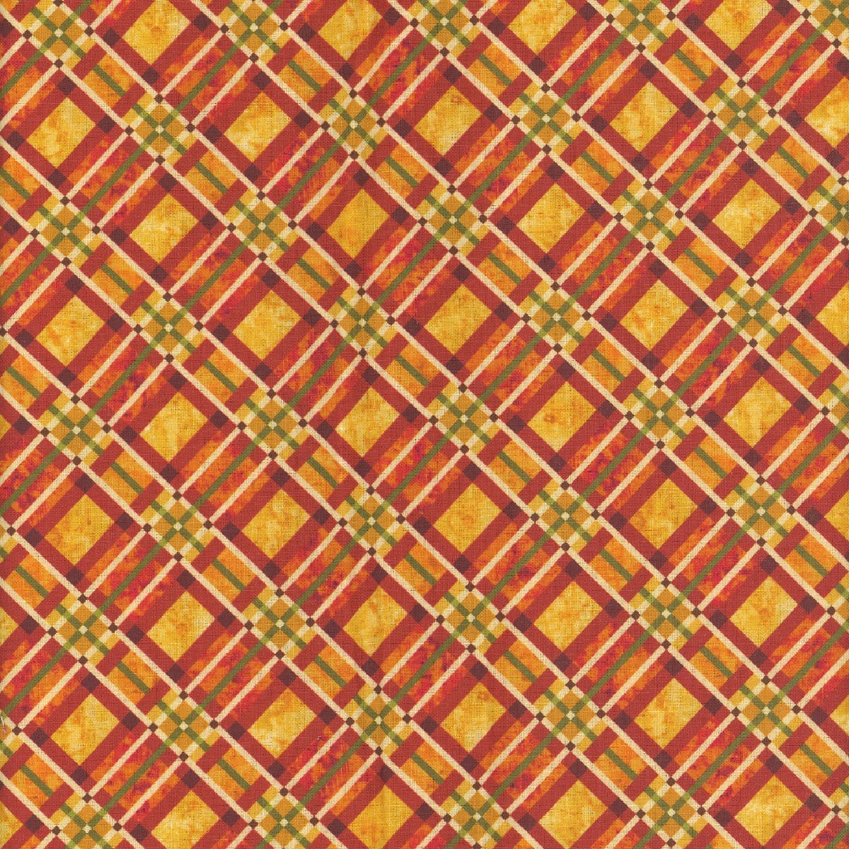 Studio E Fabrics Autumn Fields Art Loft Orange Gold Plaid |