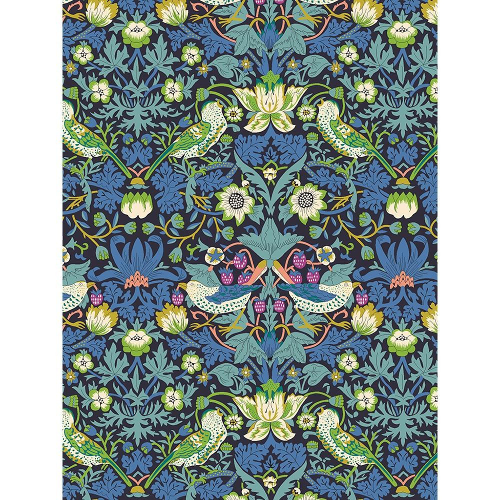 Liberty Fabrics Dark Blue William Morris Strawberry Thief Tana
