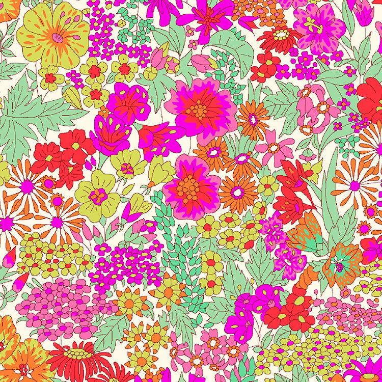 Liberty Fabrics Tana Lawn Pink Green Margaret Annie Bright Garden