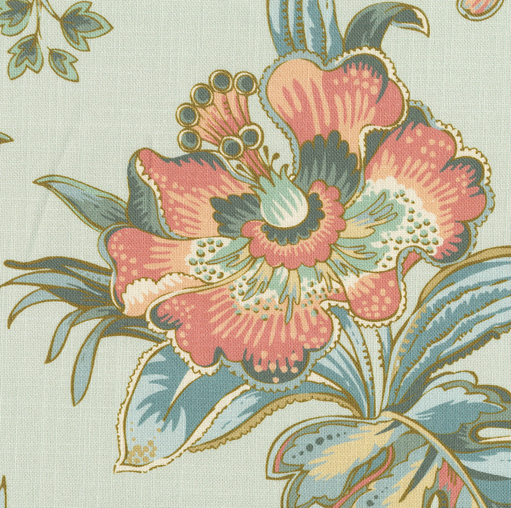 Hamilton Fabrics Belle Meade Mist Jacobean Floral Green