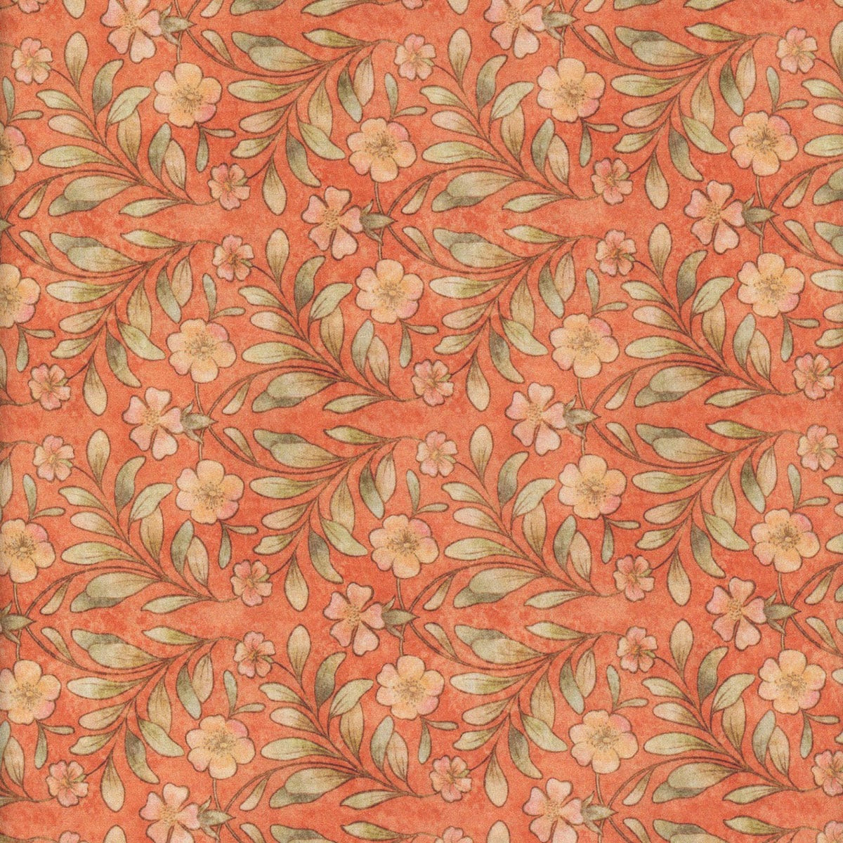 Quilting Treasures Fabrics Hedgehugs Dan Morris Orange Sage Green