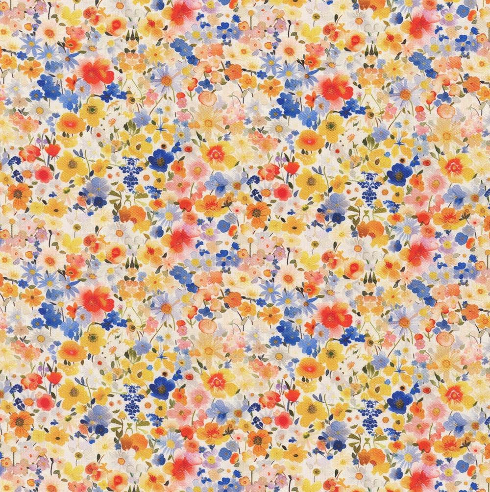 In The Beginning Fabrics Lovelies by Jason Yenter Pink Yellow Blue