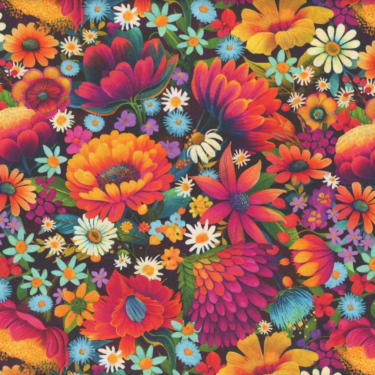 Blank Quilting Fabrics Luminous Haven JK Stewart Multi Red Blue