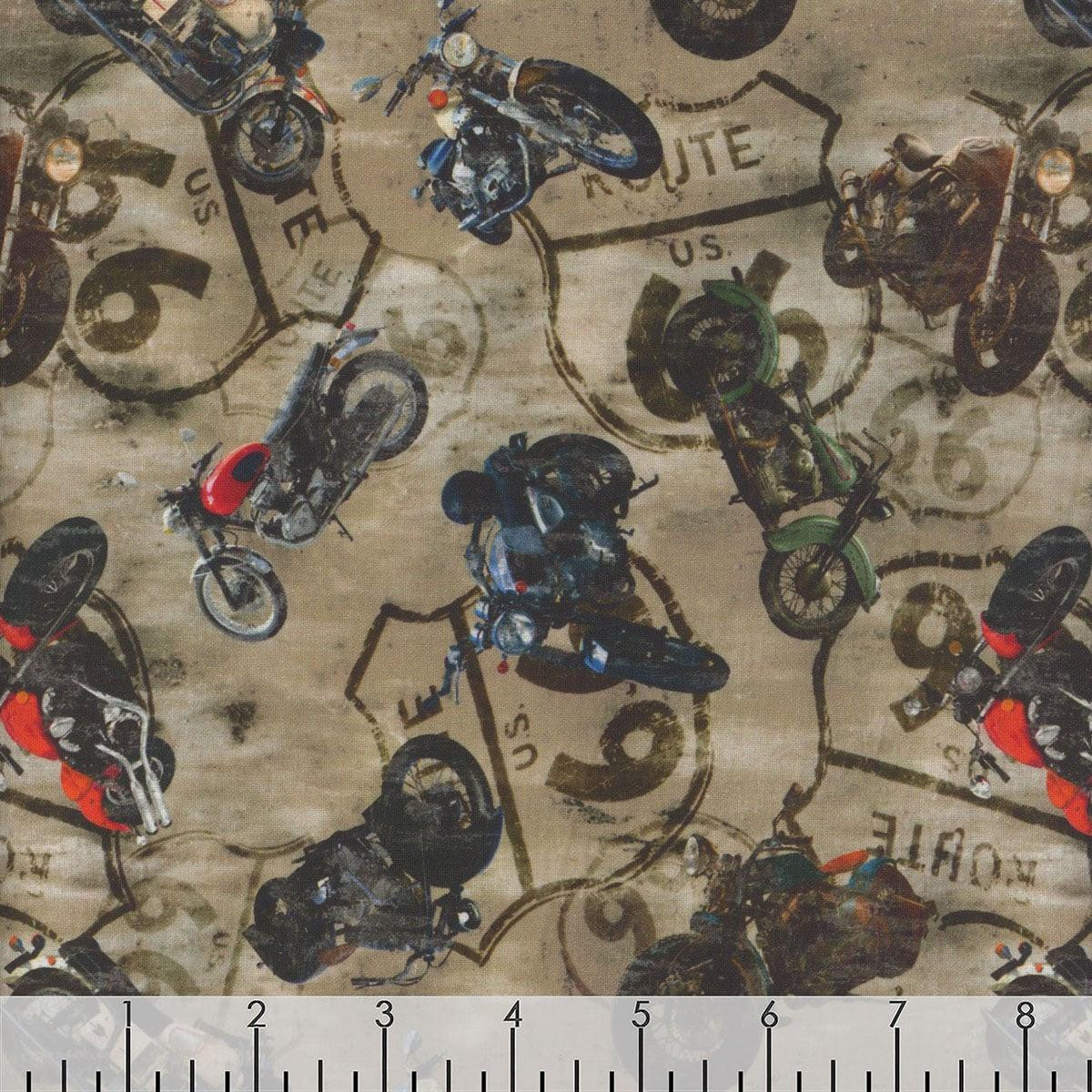 Blank Quilting Fabrics Historic Highway Thea Leaney Tan Brown