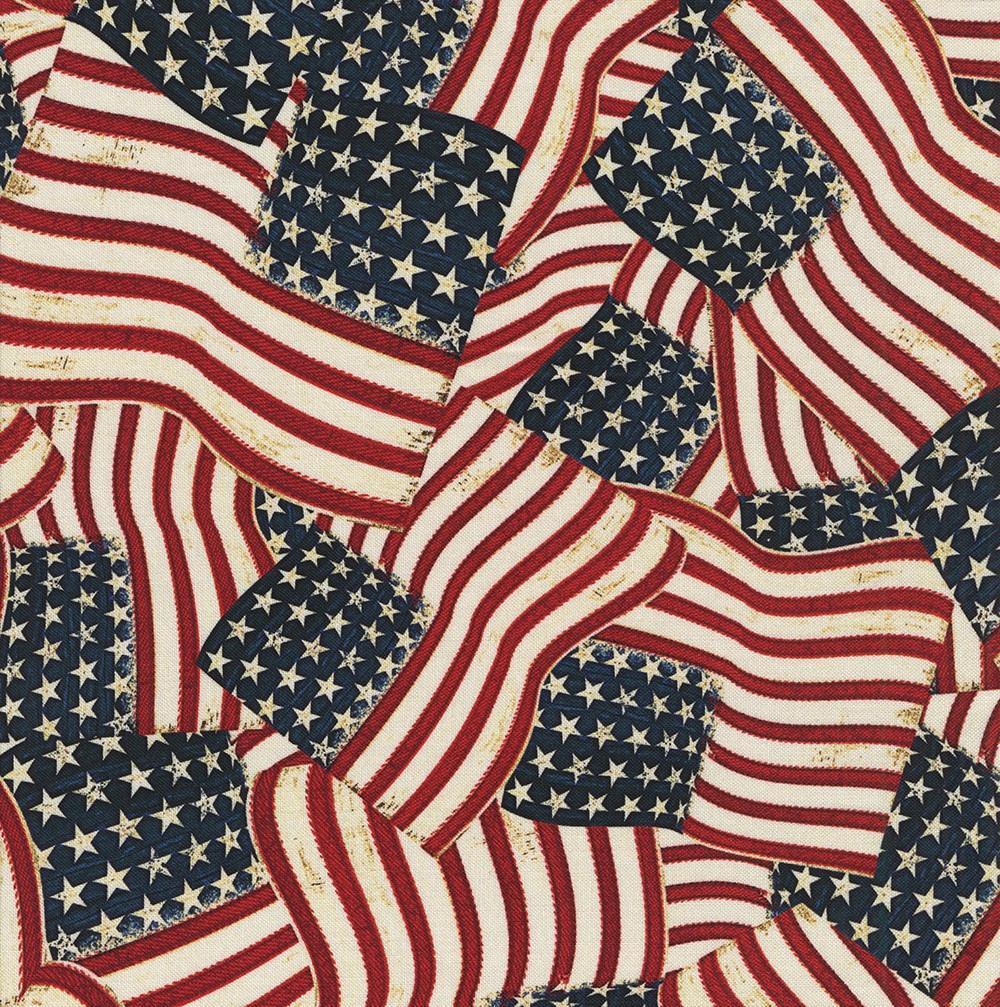 Wilmington Prints Founding Glory Jennifer Pugh Packed Flags Red