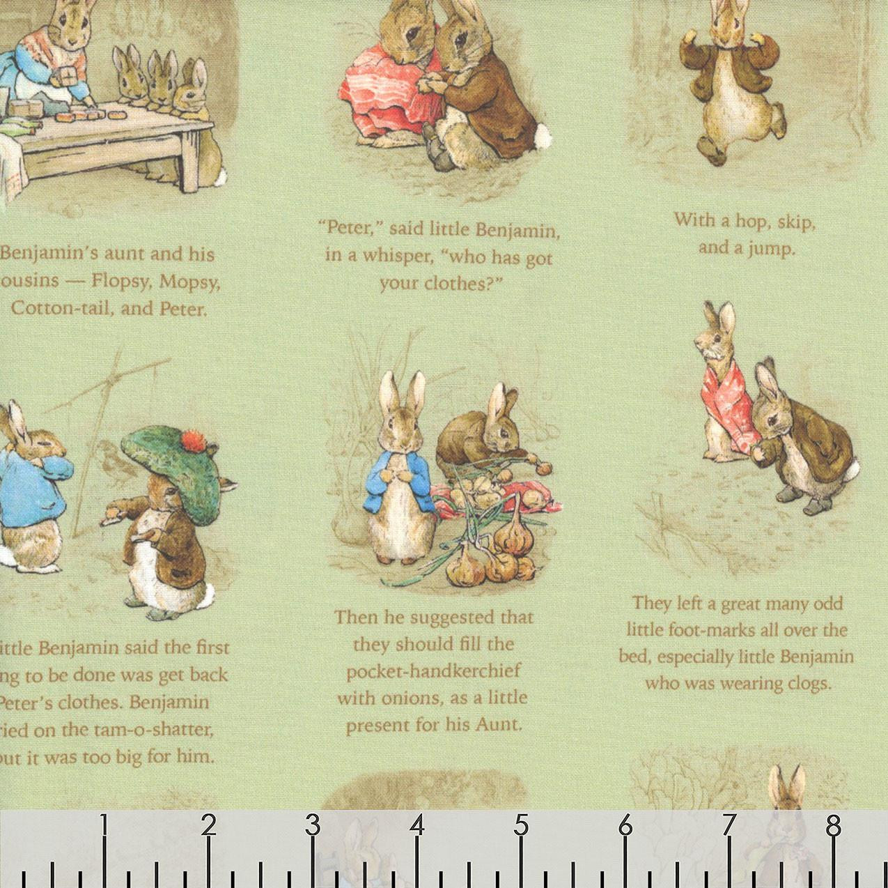 Riley Blake Fabrics Peter Rabbit and Benjamin Bunny Story Time Green ...