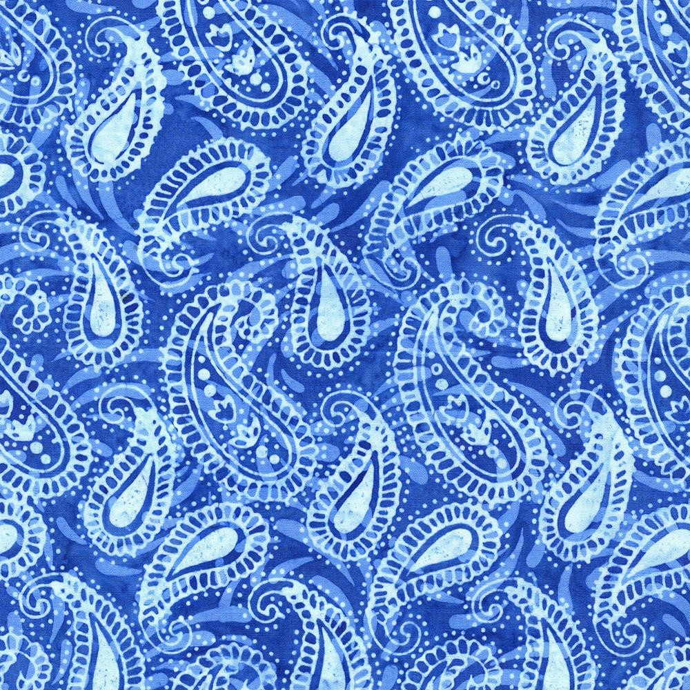 Lumin Fabrics Island Batik Paisley Parade Paisley Blue Cornflower
