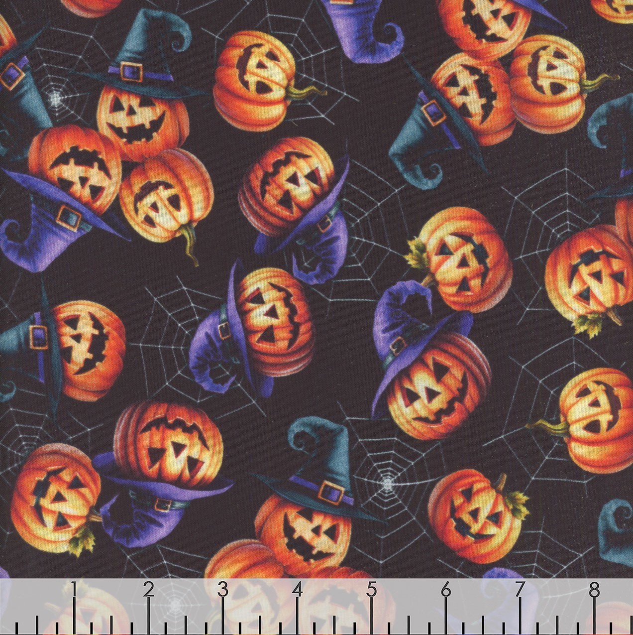 Benartex Fabrics Ghostly Soiree Nicole DeCamp Jack-O'-Lantern