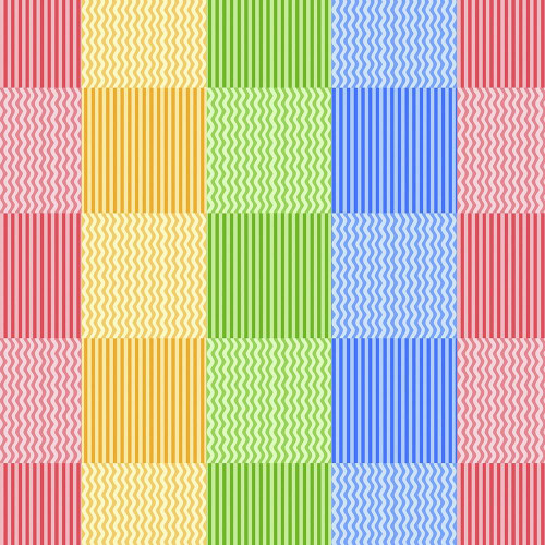 FreeSpirit Fabrics Riviera Odile Bailloeul Waves Lines Bright Pink Yellow Blue Green, colorful fabric pattern with various wave and line designs in bright colors.