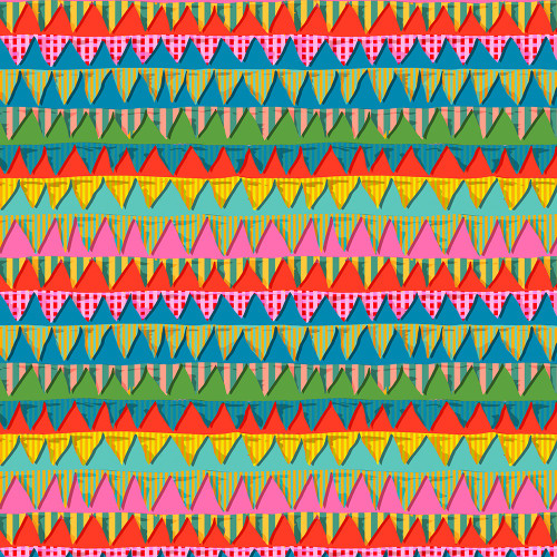 FreeSpirit Fabrics Riviera Odile Bailloeul Flags Bright Orange Pink Blue