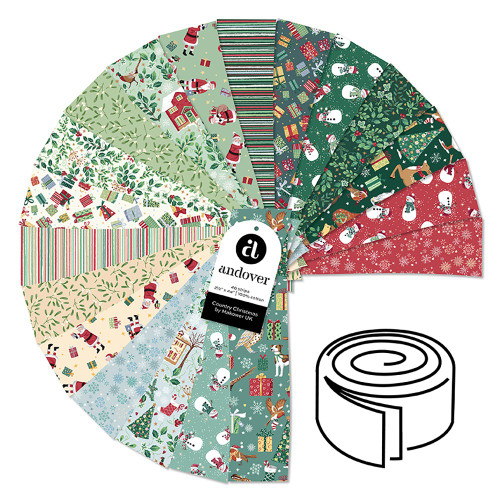 Andover Fabrics Country Christmas 2.5 Inch Strip Roll 40 Cuts Each