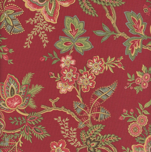 Andover Fabrics Jingle Bell by Laundry Basket Quilts Ornamental Garden Cranberry