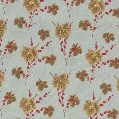 Andover Fabrics Jingle Bell by Laundry Basket Quilts Leaves and Berries Vintage Blue