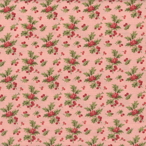 Andover Fabrics Jingle Bell by Laundry Basket Quilts Holly Branch Strawberry Cream