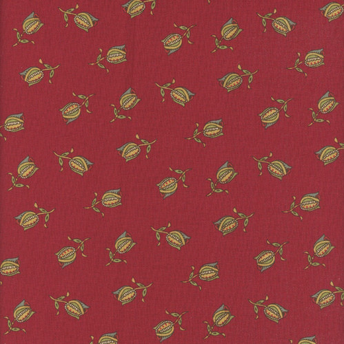 Andover Fabrics Jingle Bell by Laundry Basket Quilts Ornamental Tulips Cranberry