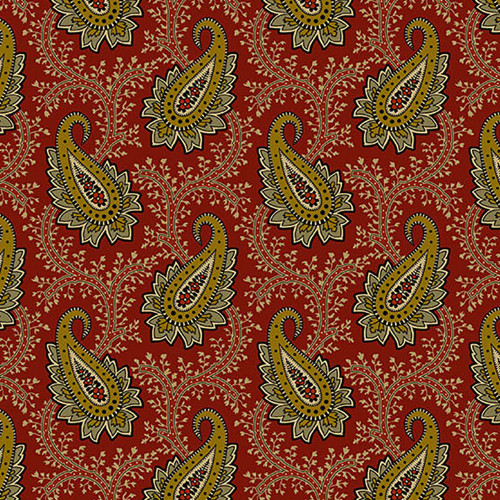 Andover Fabrics Madison Manor Revisited by Jo Morton Main Paisley Red