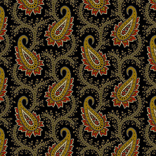 Andover Fabrics Madison Manor Revisited by Jo Morton Main Paisley Black