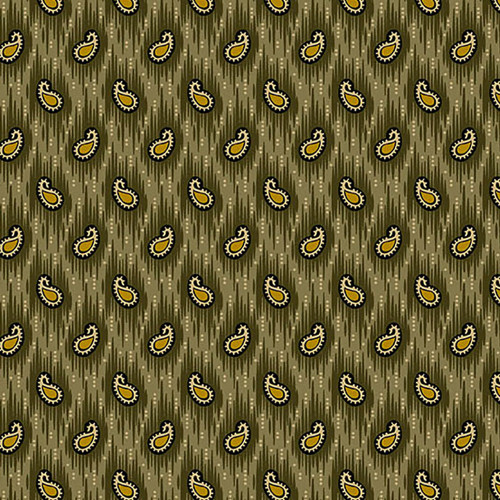 Andover Fabrics Madison Manor Revisited by Jo Morton Small Paisley Green