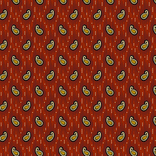 Andover Fabrics Madison Manor Revisited by Jo Morton Small Paisley Red