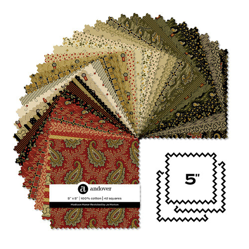Andover Fabrics Madison Manor Revisited Jo Morton 5 Inch Square 42 Cuts Each