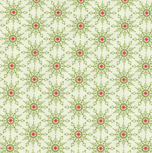 Andover Fabrics Snowberry Flakes Spruce Green