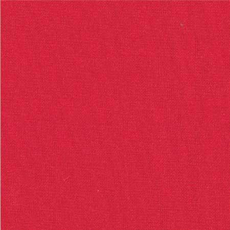 Moda Bella Solids Scarlet (Red), close-up of vibrant red fabric texture.