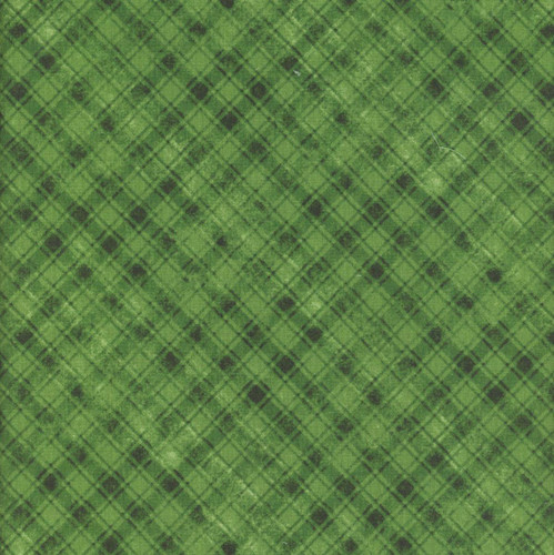 Wilmington Prints Fabrics Sunshine Whispers Bruce Park Plaid Green, a vibrant green plaid fabric with a subtle textured pattern and darker green lines creating a classic checkered design.