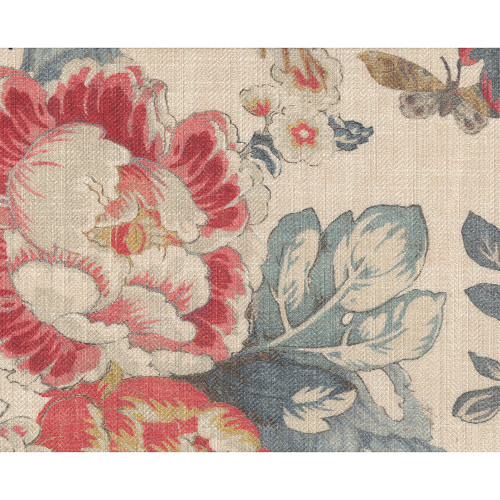 <p>P/Kaufmann Fabrics Grandstand Garland Horizon Blue Red Cream Tree Floral with Birds</p>