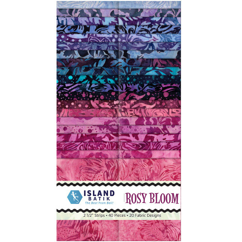Lumin Fabrics Island Batik Rosy Bloom Batiks 2.5 Inch Strips
