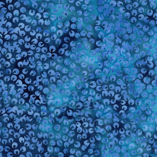 Lumin Fabrics Island Batik Countryside Charm Batiks Small Petals Multi Navy Turquoise
